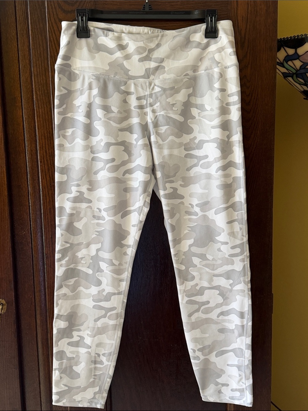 Danskin White & Light Gray Camo Leggings